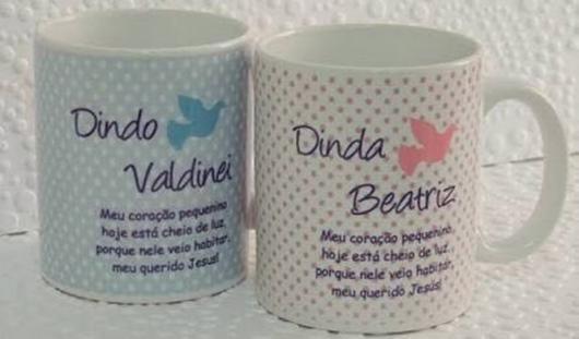 Party favors for christening godparents personalized dindo and dinda cup