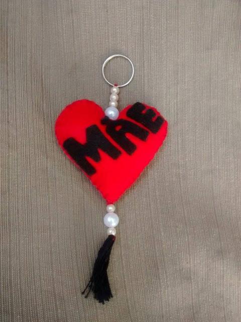   Mother's Day Felt Favors Red Heart Key Chain