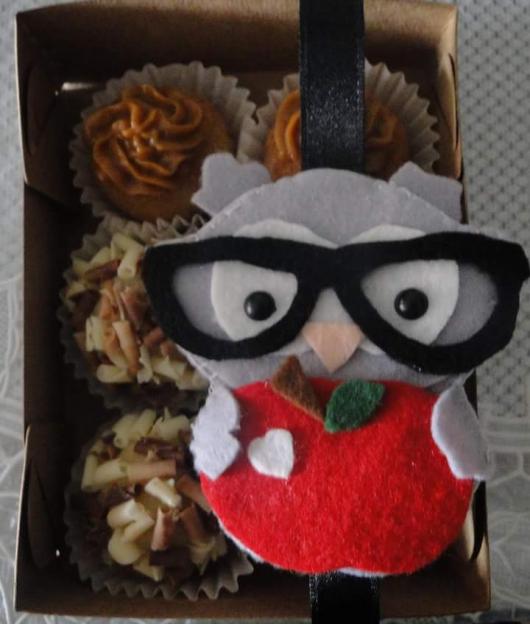   Felt Favors for Teacher's Day mini owl with glasses