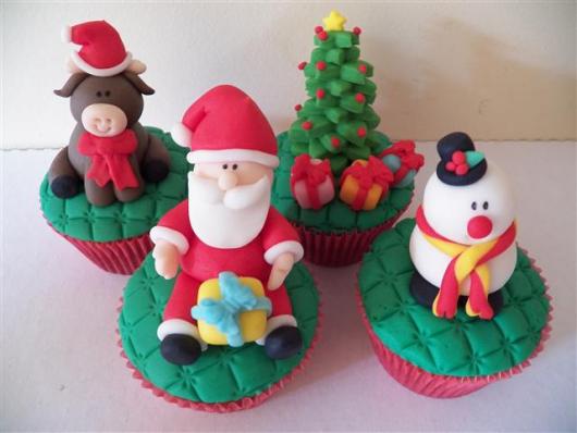 Christmas Cupcake Santa Claus Christmas Tree and Nest Milk Paste Reindeer
