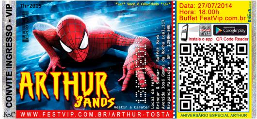 Spider-Man Ticket Invitations with QR-Code