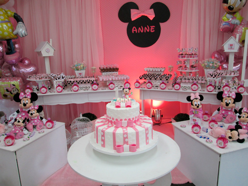 1 year pink Minnie Party