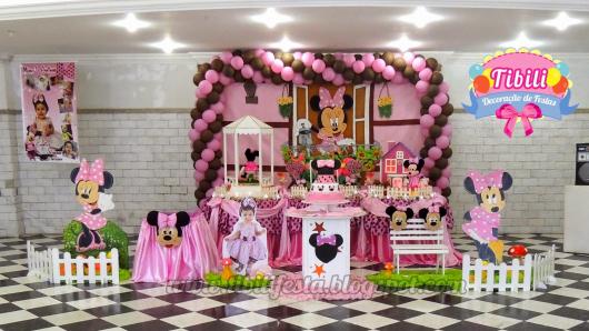 1 year pink Minnie Party decoration