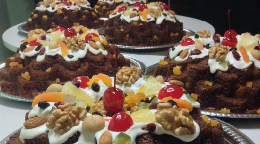 Simple Christmas Cake Nuts and Fruits