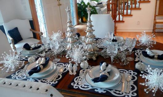 Luxury white and silver New Year decoration