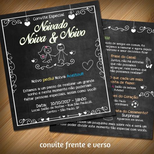 Engagement Invitations Simple chalkboard with wedding design