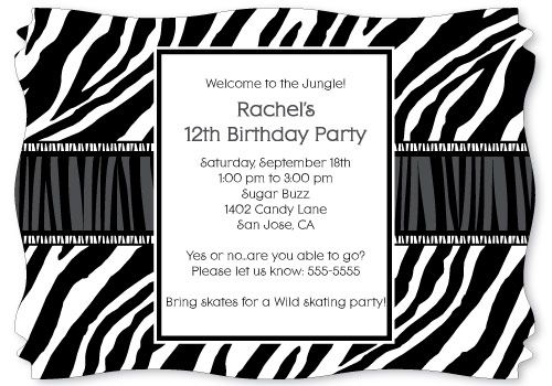 black and white safari party invitations