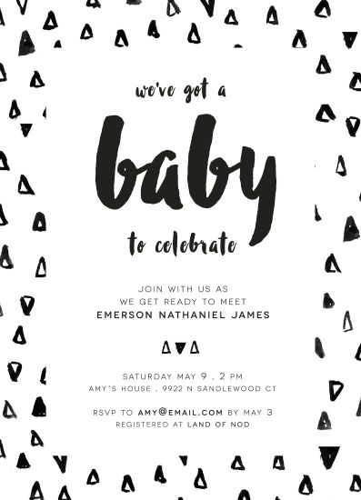 black and white one-year-old party invitations