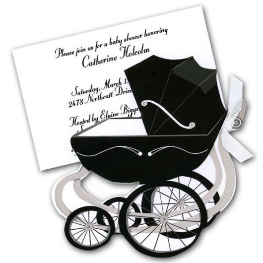 black and white baby shower invitations