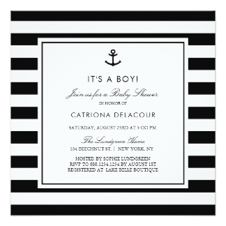 black and white baby shower invitations