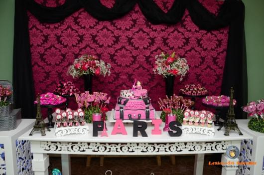 18th Birthday Party Themes Paris Pink and Black