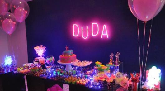 Themes for an 18th birthday party on a lighted table