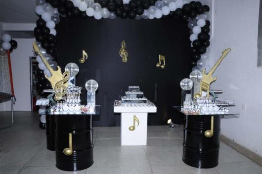 18th Birthday Party Themes Golden instrument displays