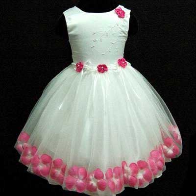 White children's dress with flowers