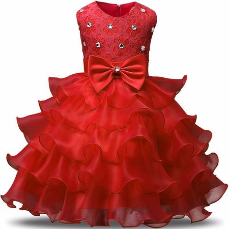 Layered red children's dress