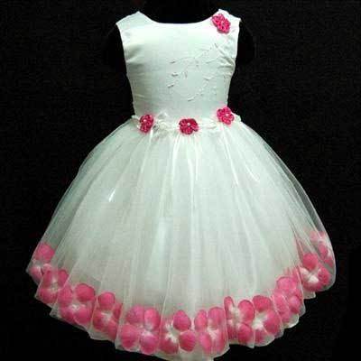 Children's prom dress with pink flowers