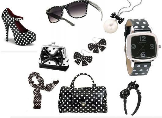 Polka dot accessories for 60s costume