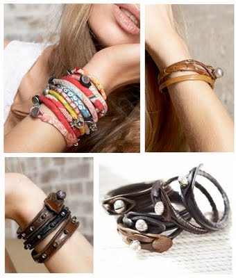 Sixties hippie leather bracelet models