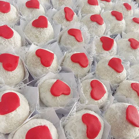 little kisses decorated with hearts 