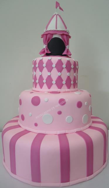 american pasta style pink fake cake