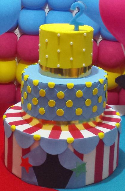 fake cake made with eva circus theme