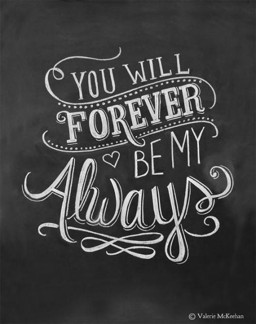 Message in English saying: You will always be mine forever.