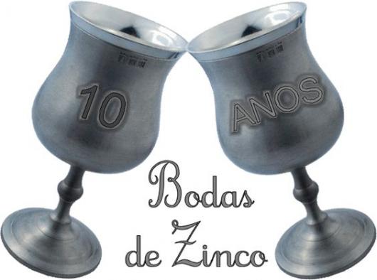 Zinc bowls with "10 years" written.