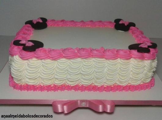 white and pink rectangular cake