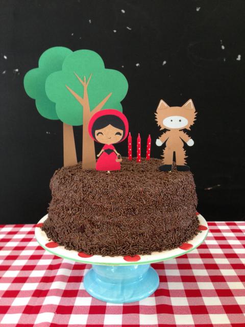red bonnet brigadeiro cake
