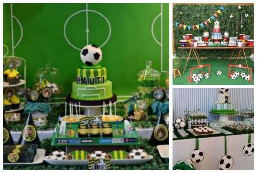 Photo montage of football themed party.