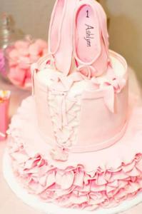 ballerina themed pink cake