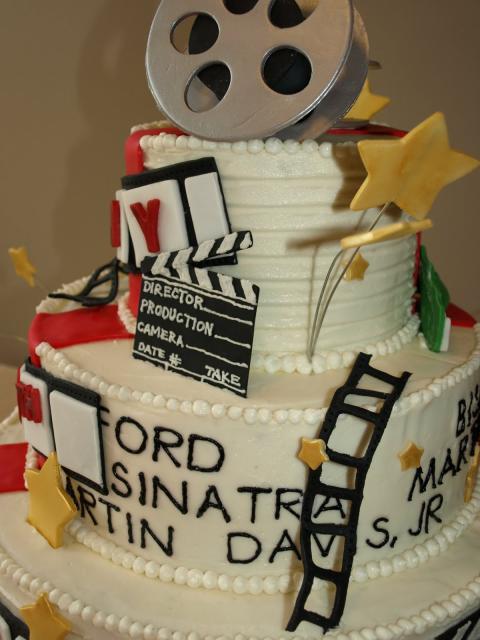 Movie / Hollywood Party Cake with Various Themed Elements