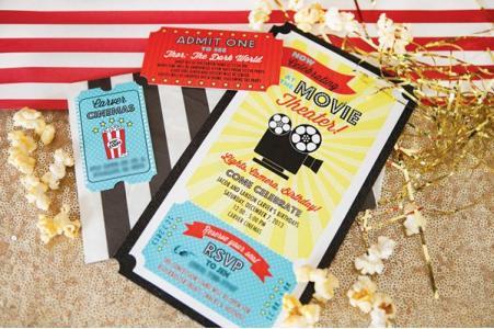 Movie/Hollywood Party Invitation with movie ticket format