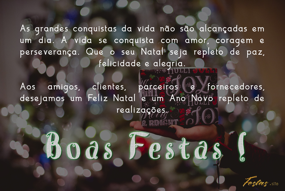 Christmas messages for original Festas Site customers