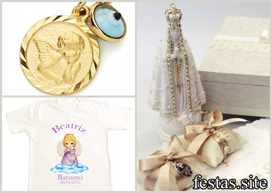 Souvenirs for godparents, holy medal and t-shirt