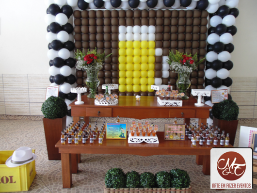 Themes for 18th birthday party bar with balloons panel