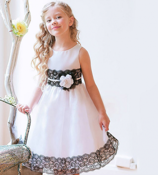 White children's dress with lace