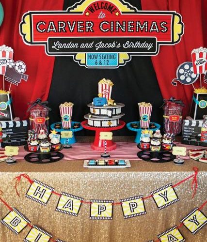 Cinema-themed party table