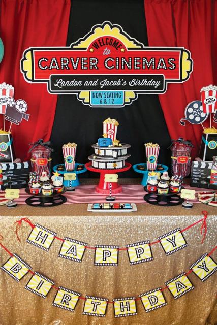 Cinema-themed party table