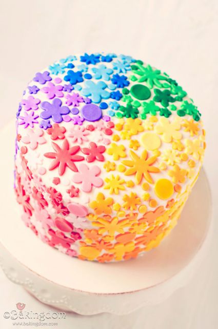cake with colorful flowers 2