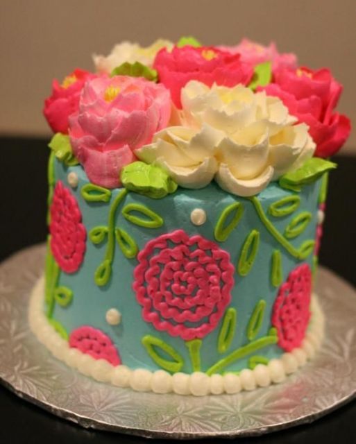 cake with colorful flowers 4
