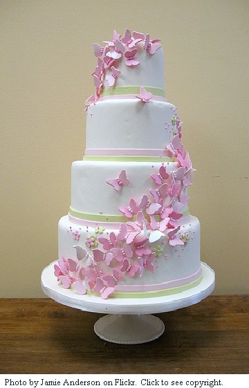 cake with flowers and butterflies