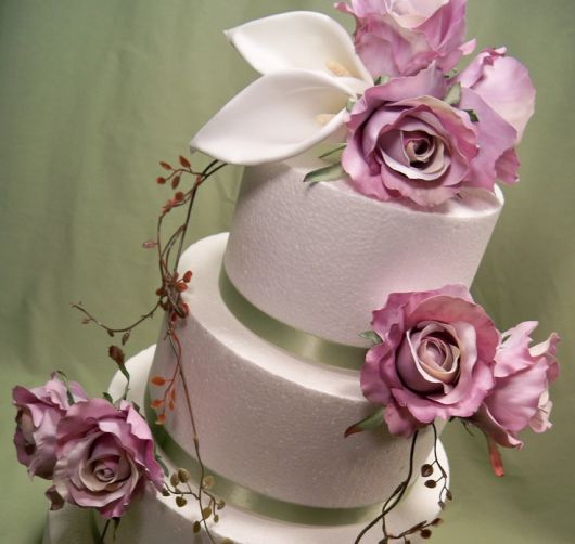fake cake with flowers