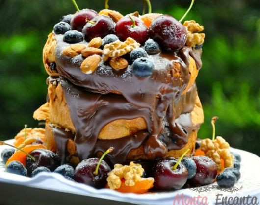 Cake Decorated with Nude Chocolate Fruit Cake