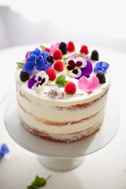 Cake Decorated with Fruit Decor