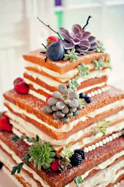 Cake Decorated with Fruits and Flowers