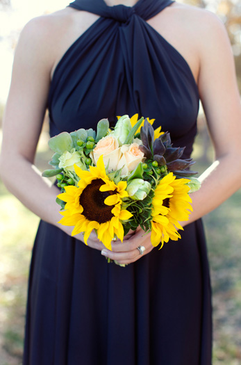bridesmaids sunflower bouquet