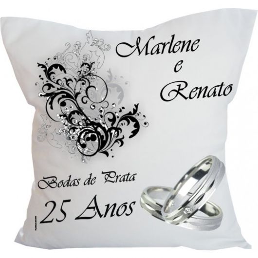 Gift for Wedding Silver pillow