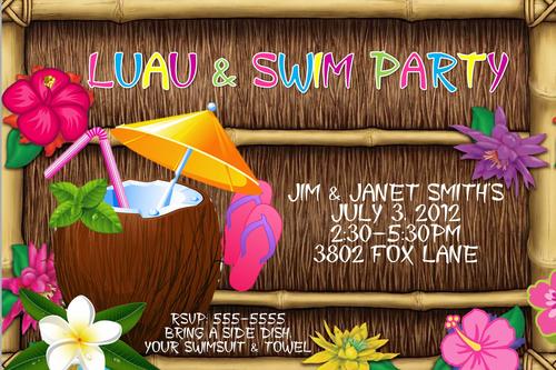luau party invitation