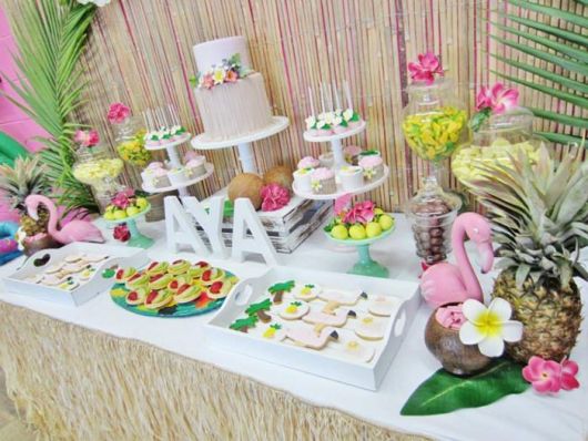 Hawaii themed women's 40th birthday party